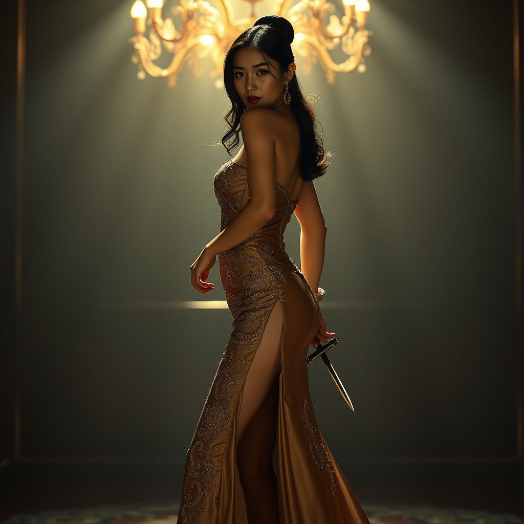 Elegant Spy: Korean Superspy in Opulent Gown