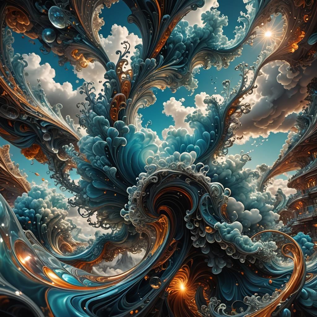 Glass Cloud Waves in a Fractal Landscape