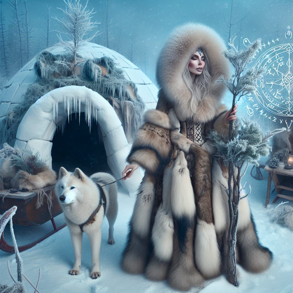 Mystical Inuit Goddess of Winter in Hyper-Realistic Fantasy