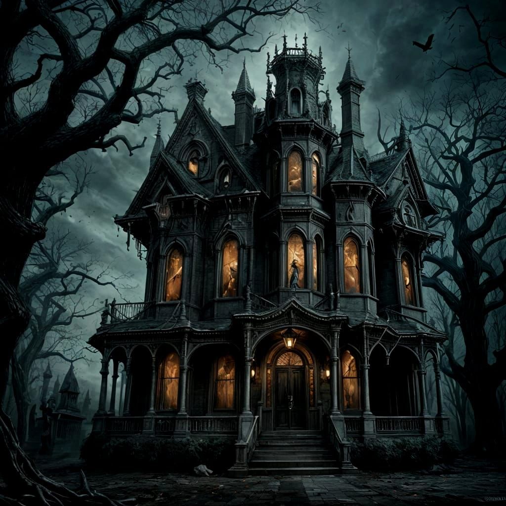 Gothic Horror Scene at 1313 Mockingbird Lane