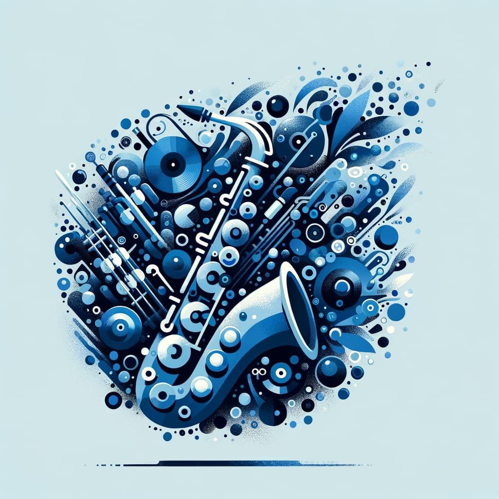 Abstract Composition of 'Blues' Concept