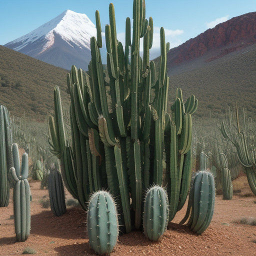 Surreal Alpine Landscape Features Towering Trichocereus Pach...
