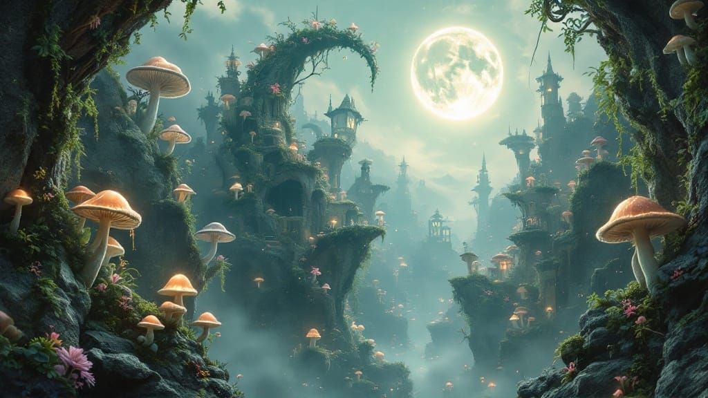 Whispering Celtic City of Wonders in Ethereal Glow