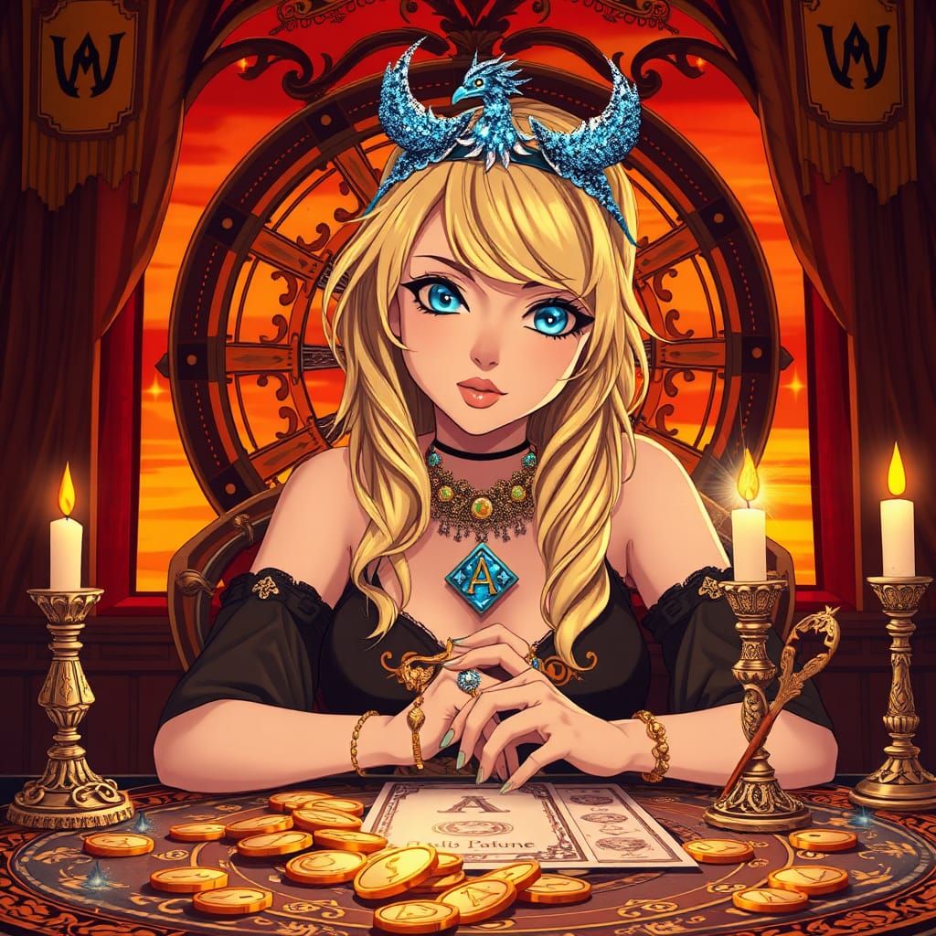 Anime Tarot Reader with Phoenix Headband