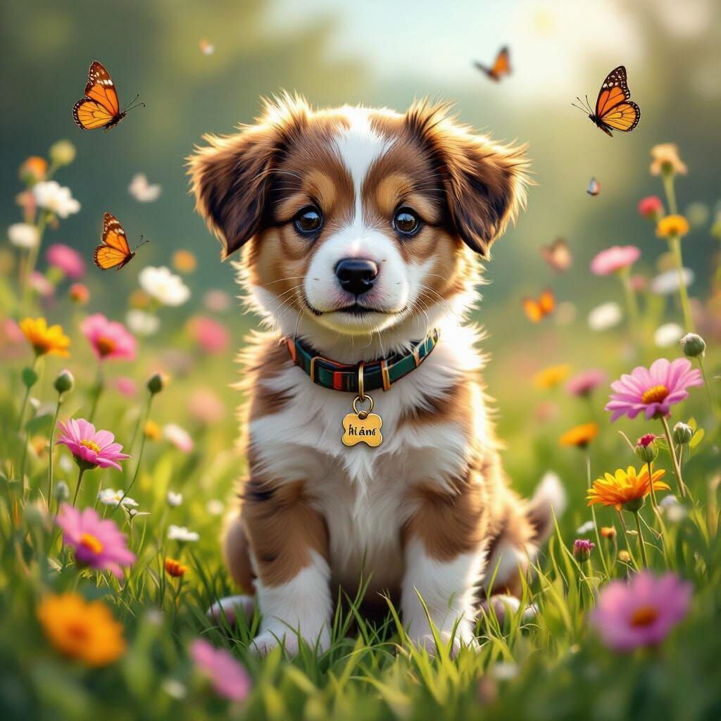 Cute Puppy Portrait in Ultra-Realistic Style