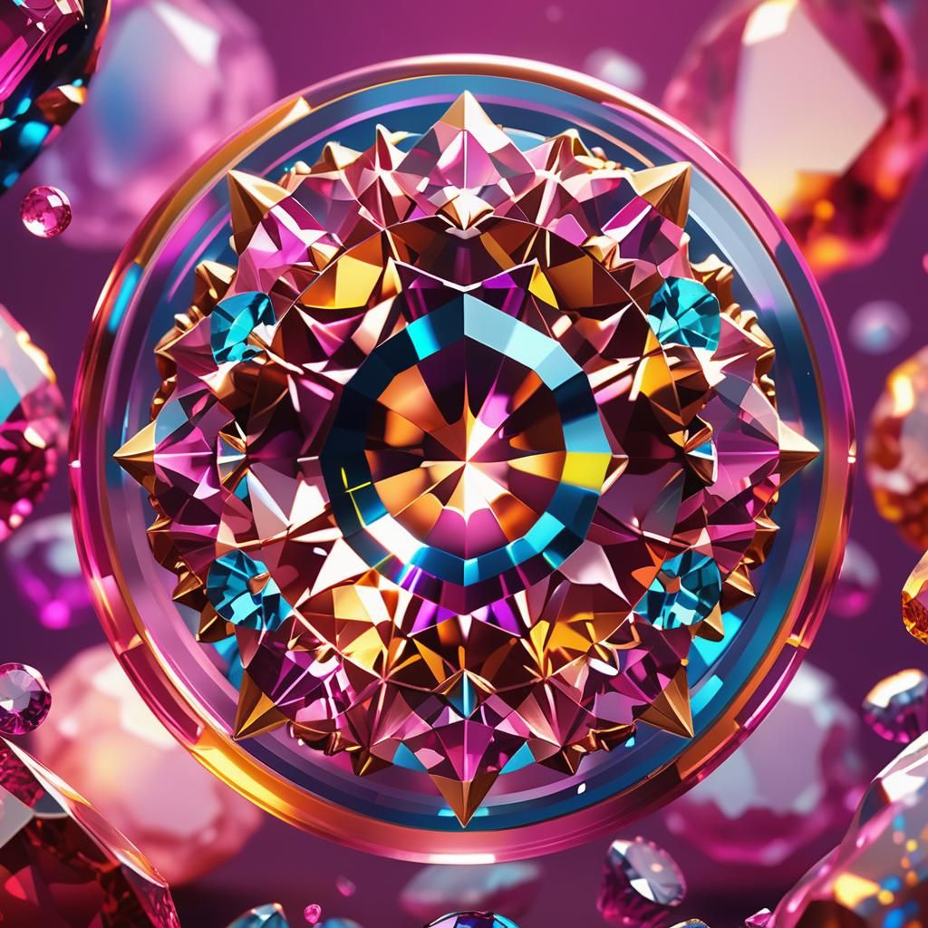 Pink Gemstone Concept Art with Radial Gradient