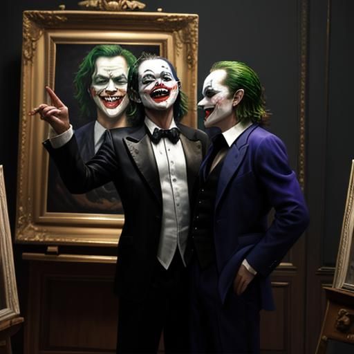 Jokers Discuss Art as an Oil Painting