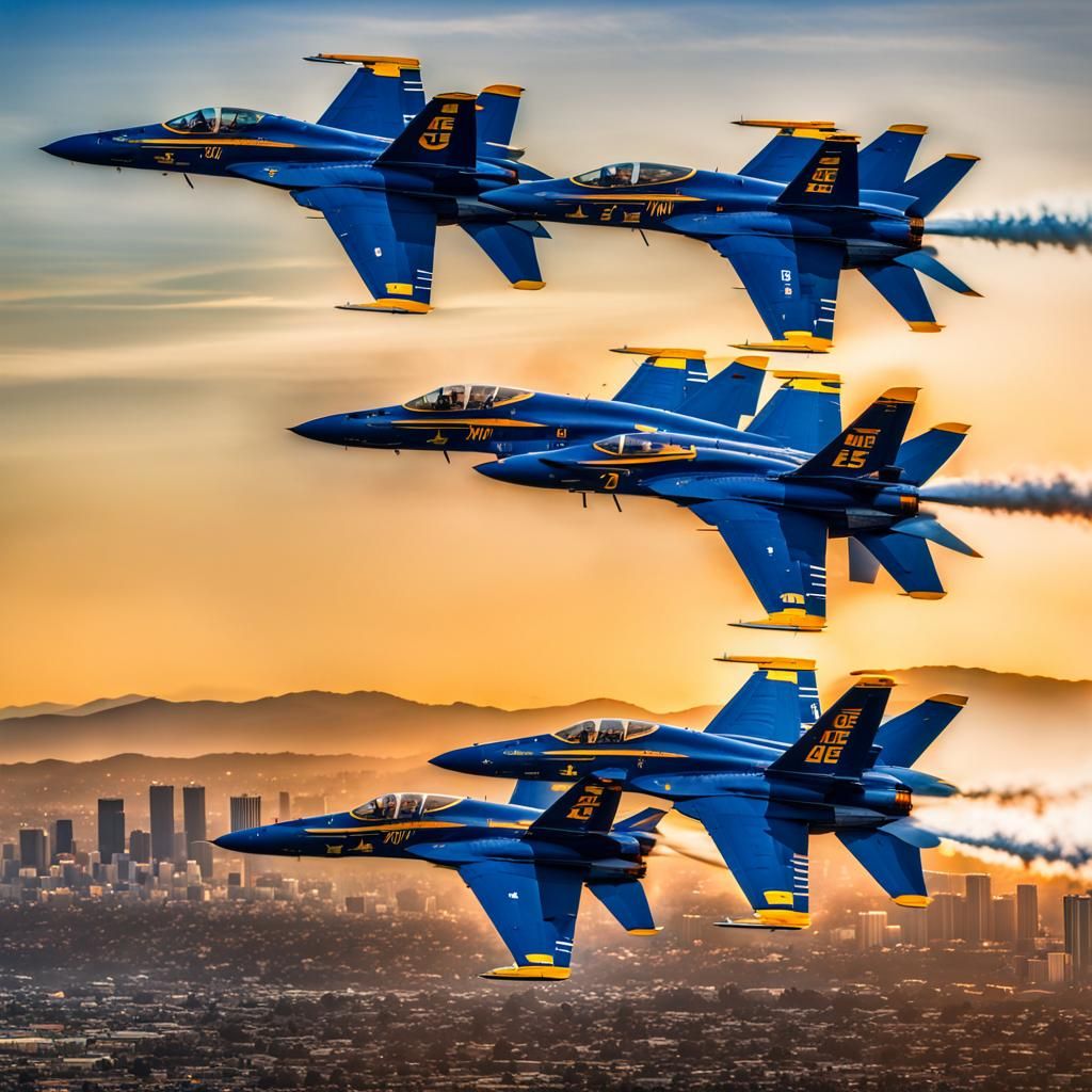 Blue Angels Soar Over Los Angeles Sunset