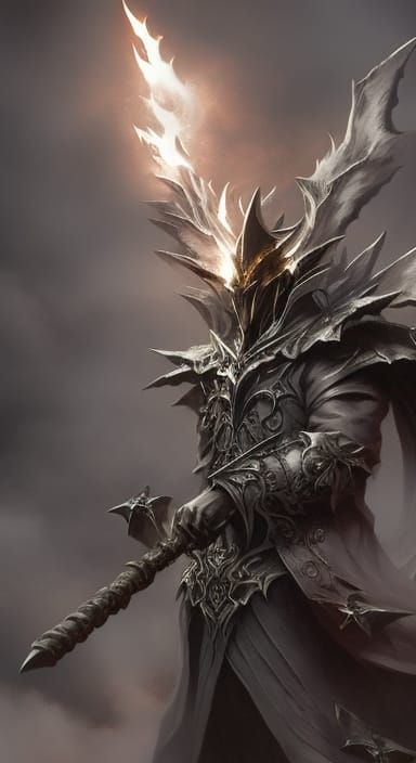 Majestic Demon Warlock in Dark Fantasy Style
