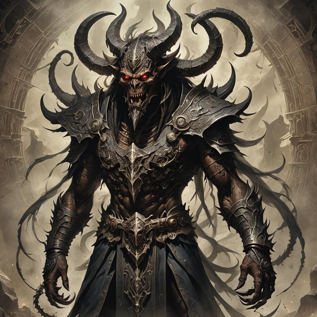 Menacing Baal Demon in Dark Fantasy Style