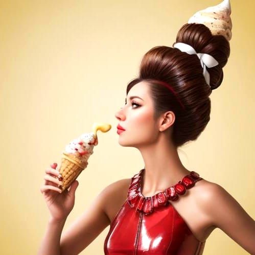 Ice Cream Hairstyle: Professional Digital Photography