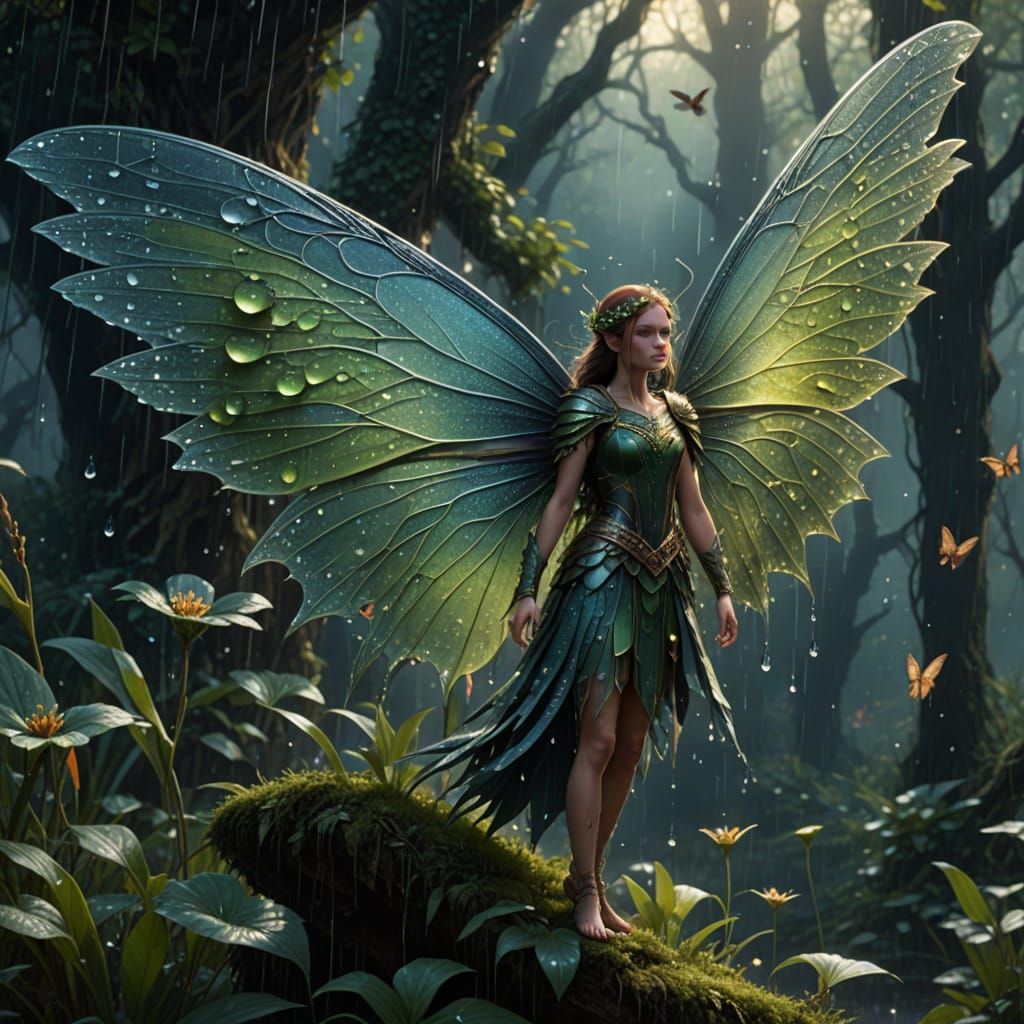 Dew-Kissed Fairy Wings: A Digital Masterpiece