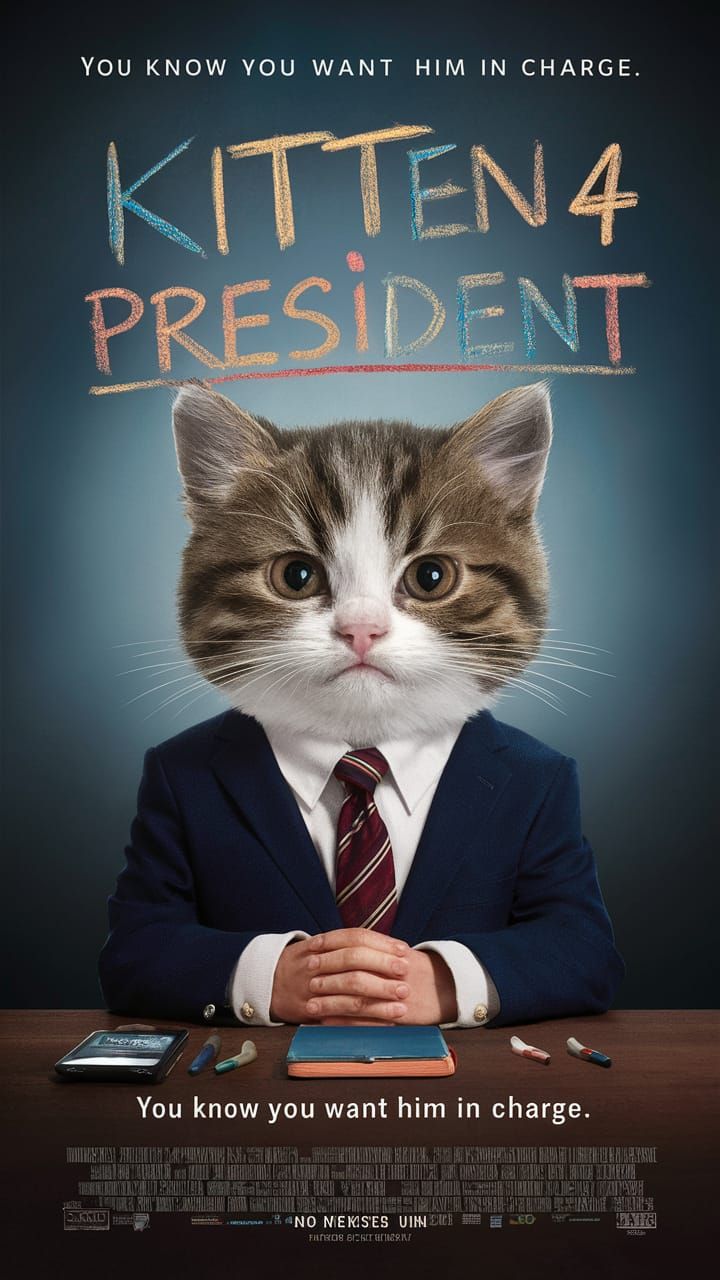 Kitten President Movie Poster: Kitten 4 President