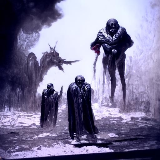 Menacing Figures in Gothic Horror Style