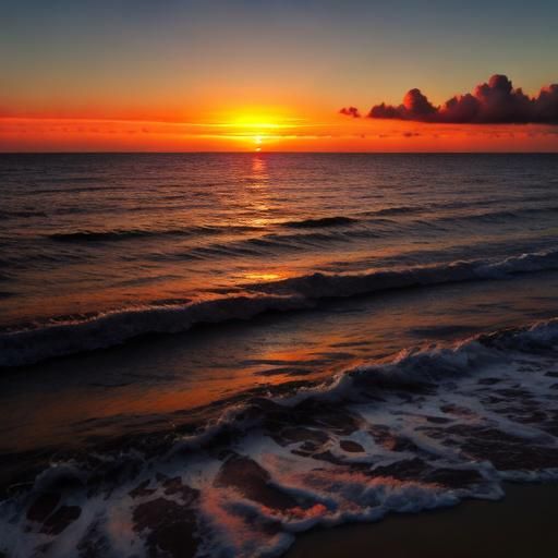 Picturesque Sunset Over Calm Sea