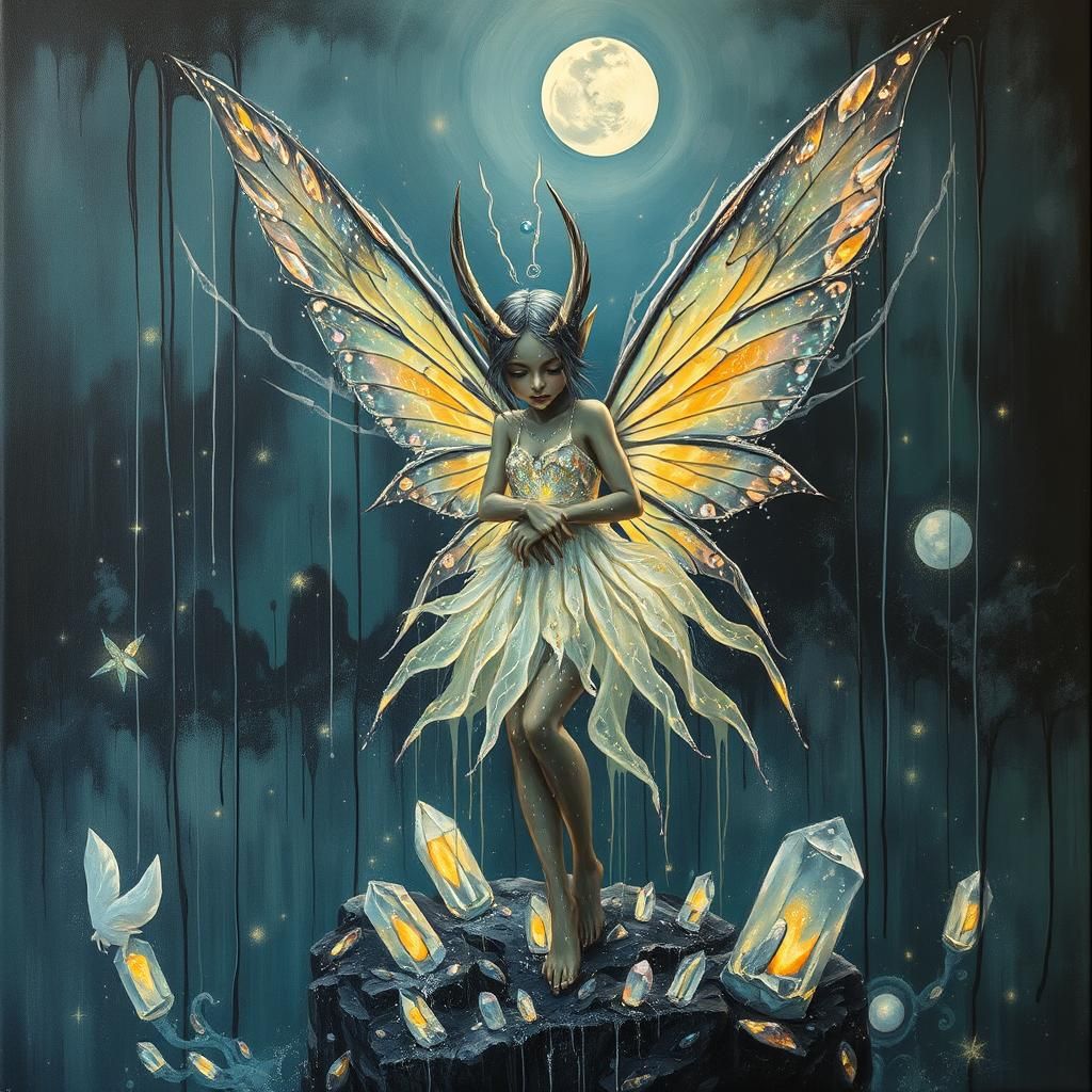 Luminous Sea Fairy Elf in Surrealist Seascape