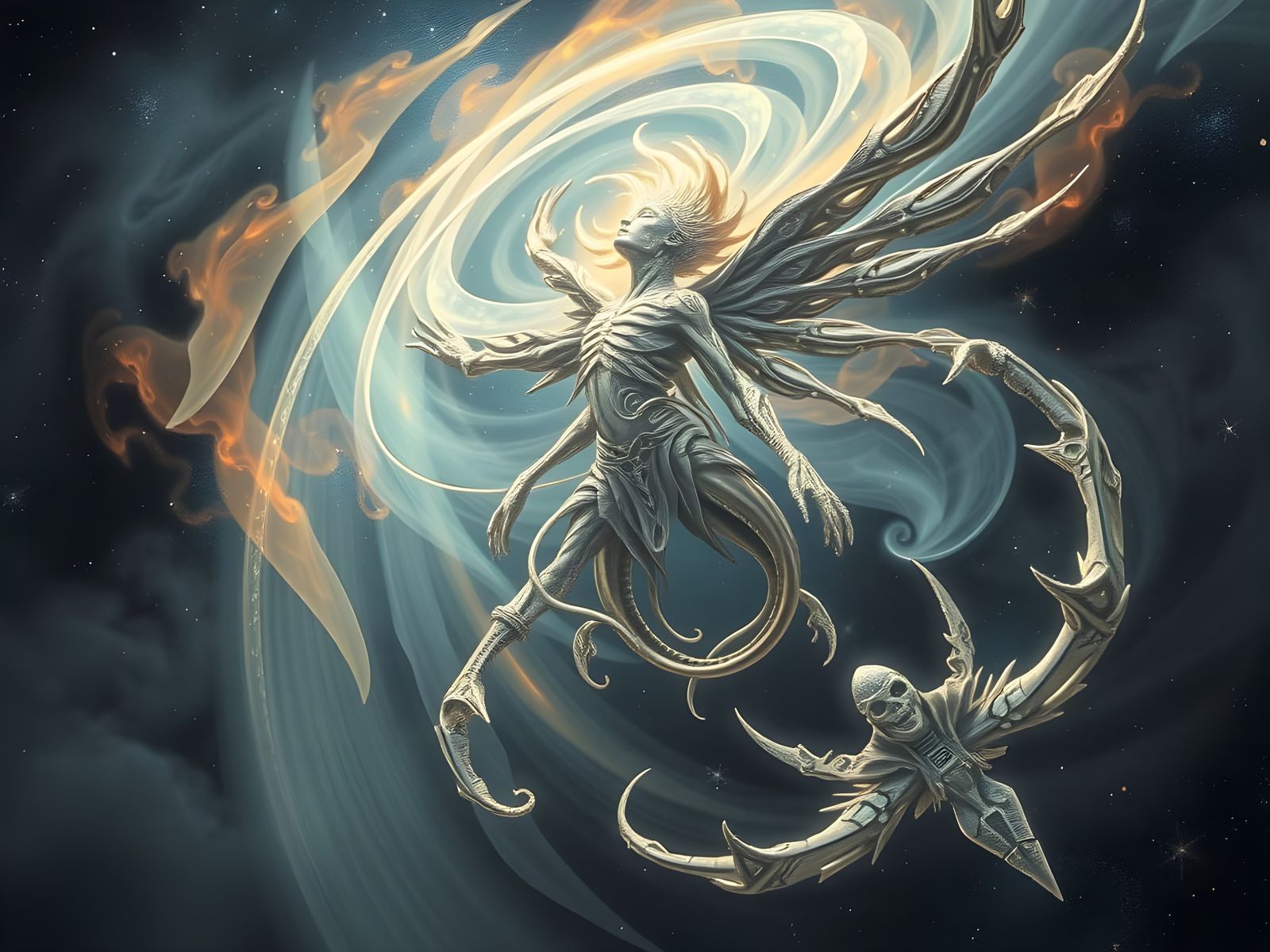 Ethereal Being in Cosmic Vortex: Dreamlike, Surreal Atmosphe...