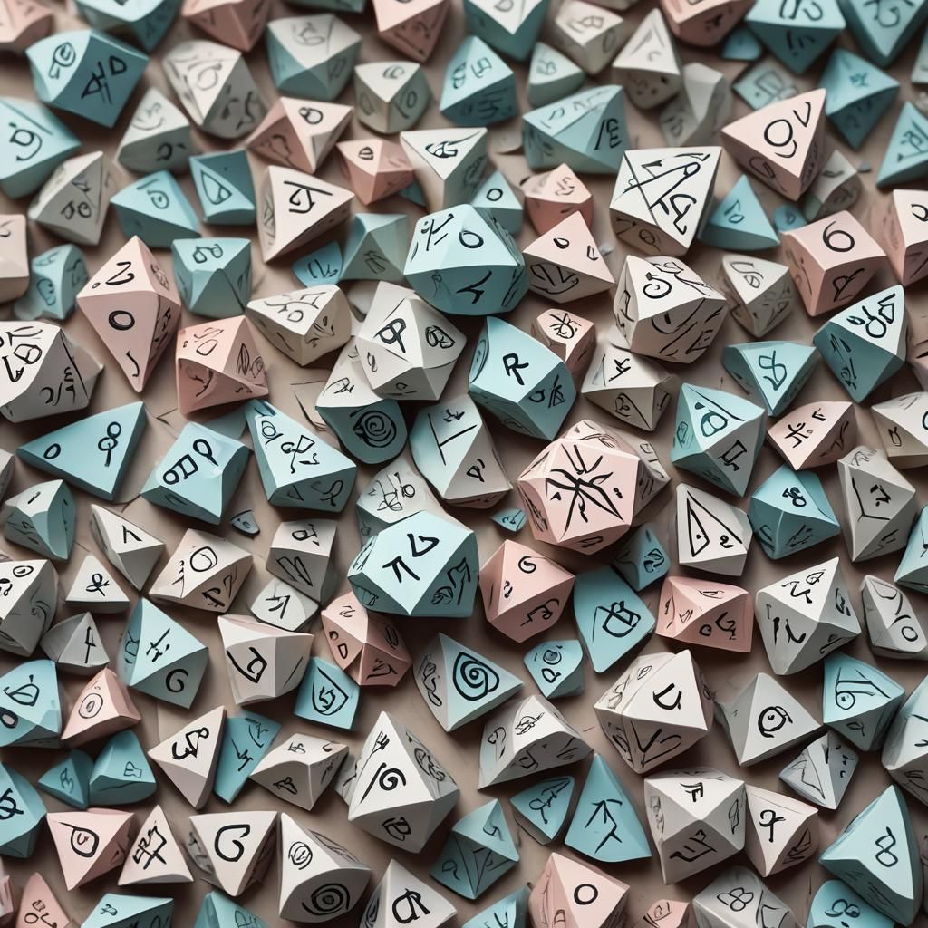 Intricate Papercraft Runes in Pastel Colors