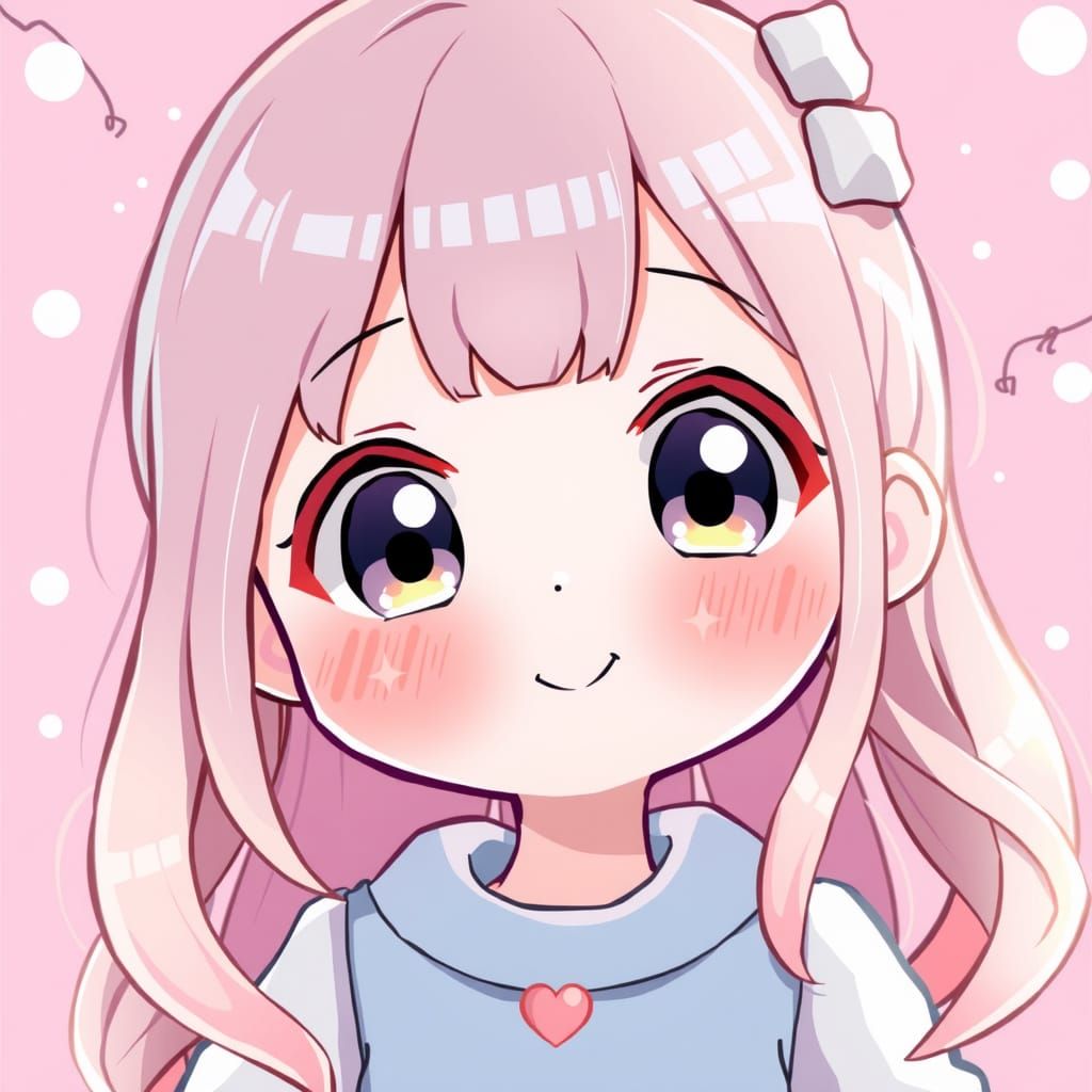 Kawaii Anime Girl with Pastel Colors and Sparkles