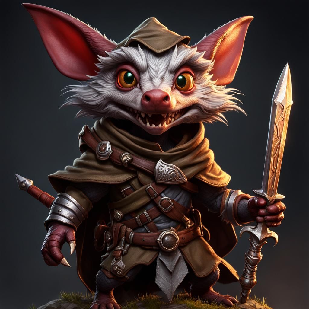 Kobold Rogue/Cleric in Detailed Matte Painting Style