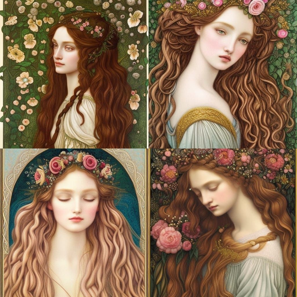 Celtic Beauty in Pre-Raphaelite Style