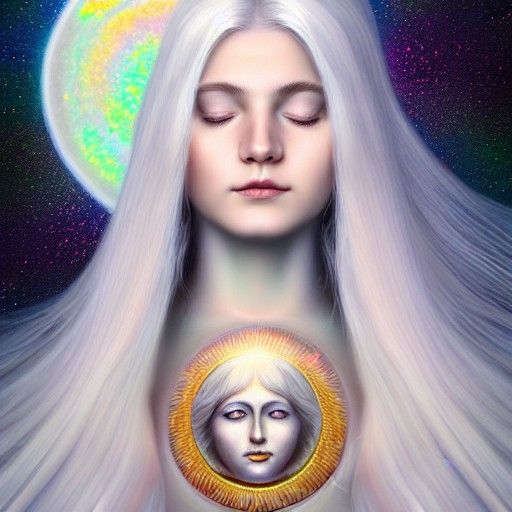 Ethereal Goddess in Love with the Moon