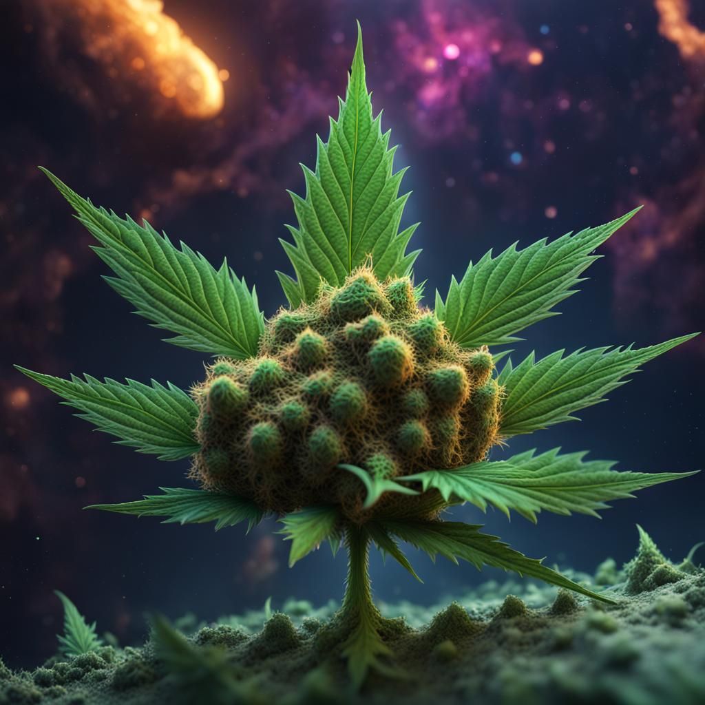 Marijuana Nug Universe: Detailed Matte Painting