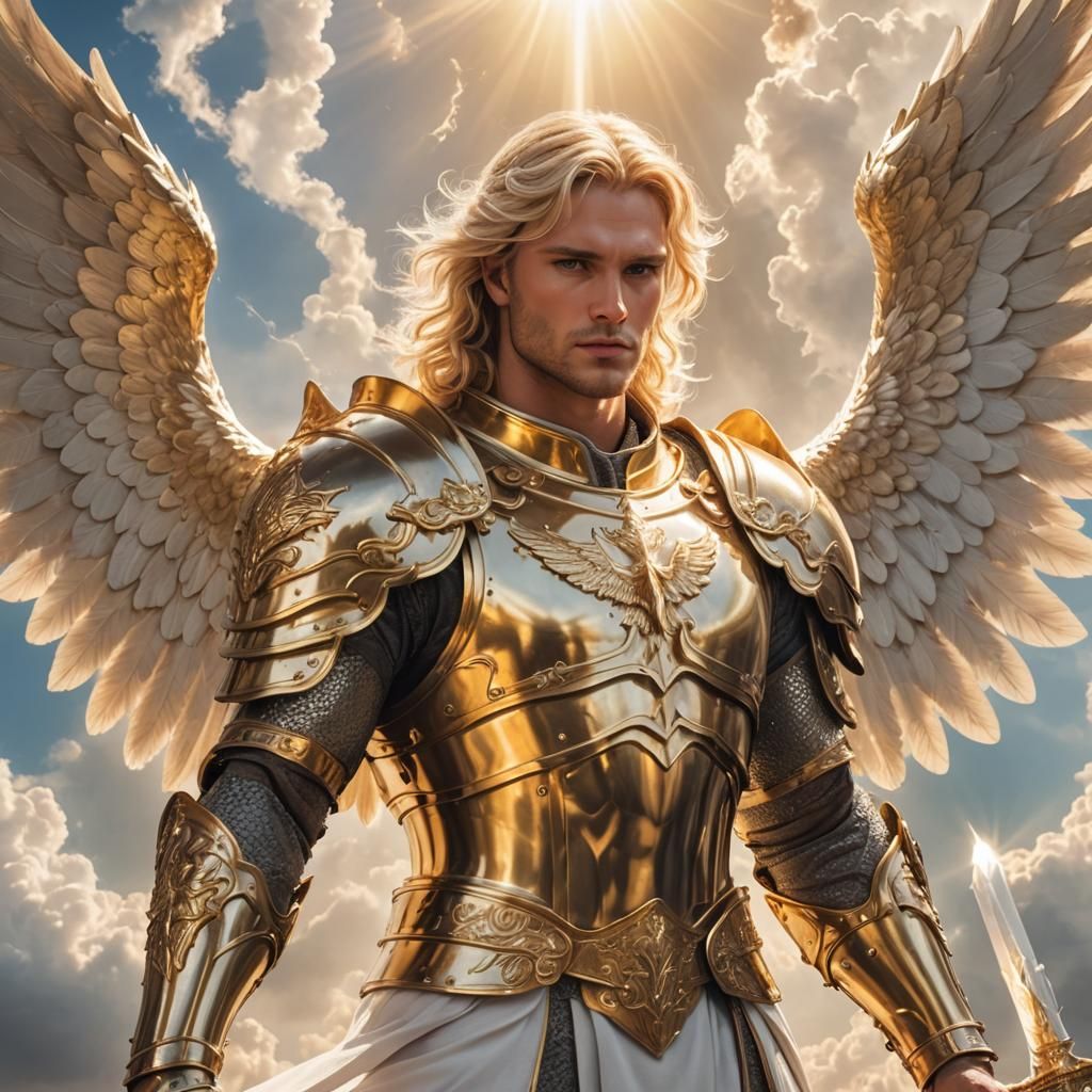 Majestic Angel of God in Heavenly Light