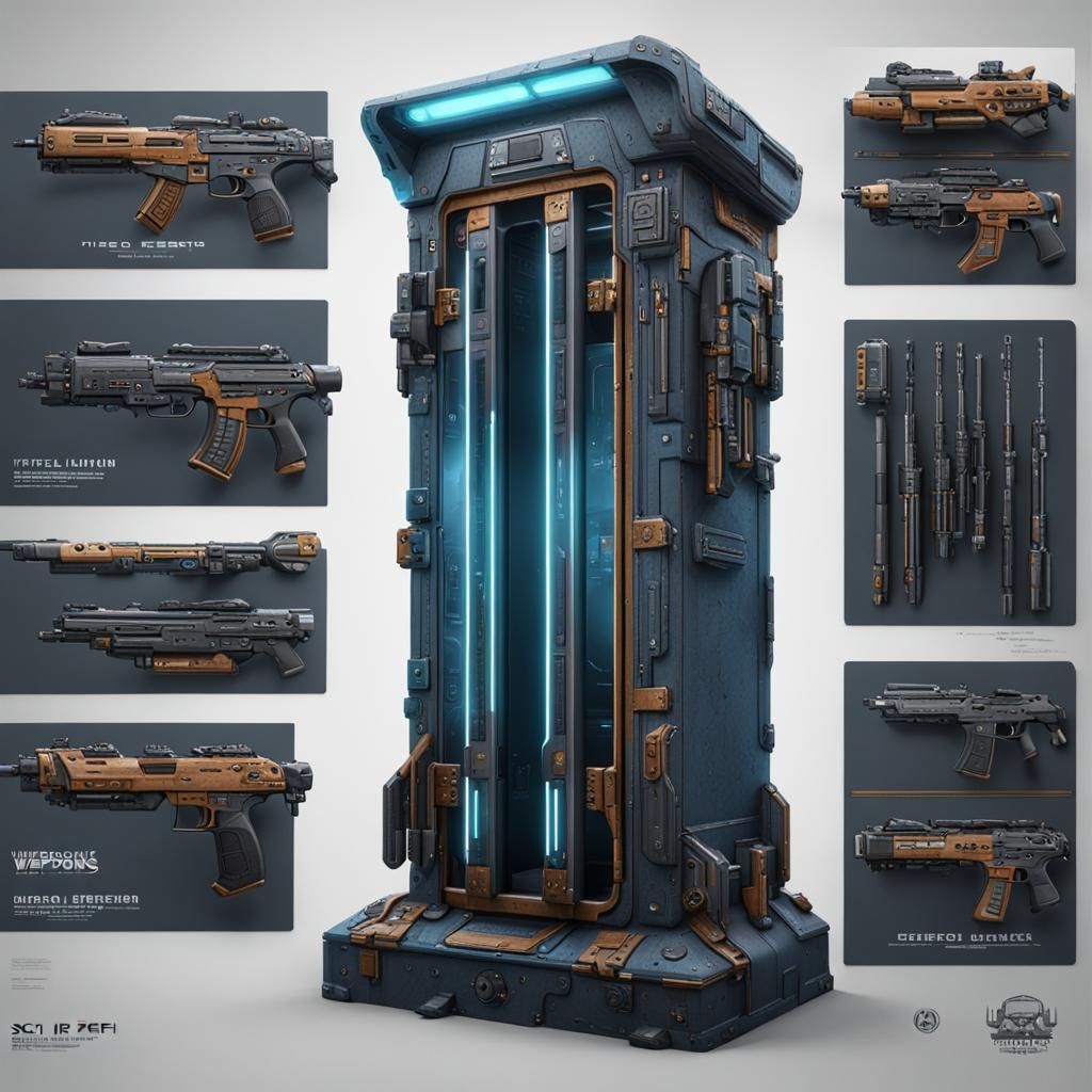 Detailed Sci-Fi Weapons Locker Concept Art