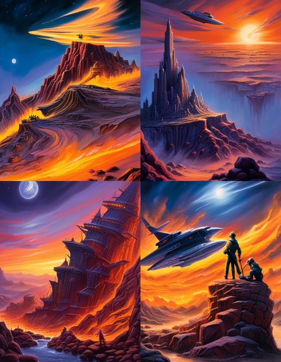 Spectacular Cosmic Landscape in Expressive Space Art Style