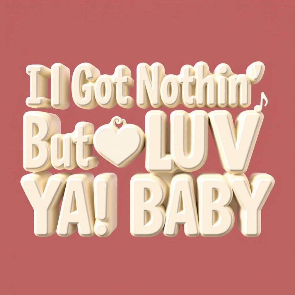 3D Block Font Art with Musical Notes