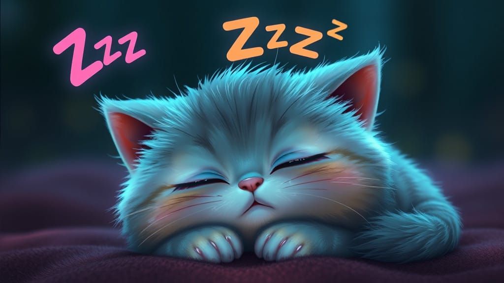 Dreamy Whimsical Kitten in Vibrant Fantasy World