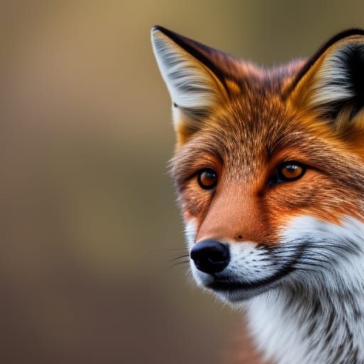 Hyperrealistic Fox Portrait in Wildlife Photography Style