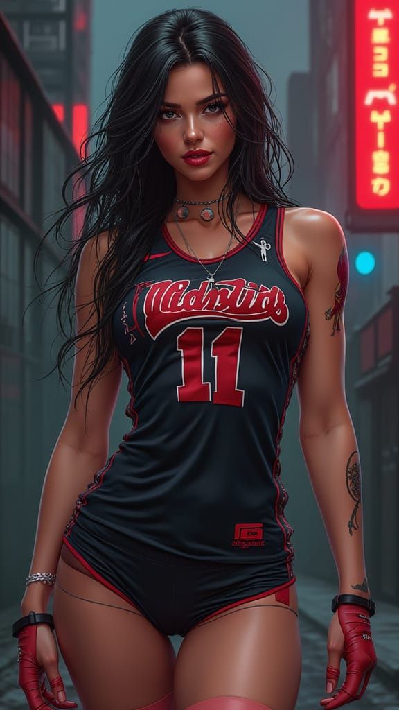 Cyber-Angel Street Style with Comic Book Flair