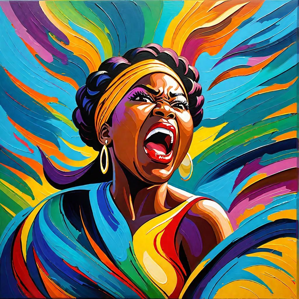 Shouting Caribbean woman (Mysterious XL v4)