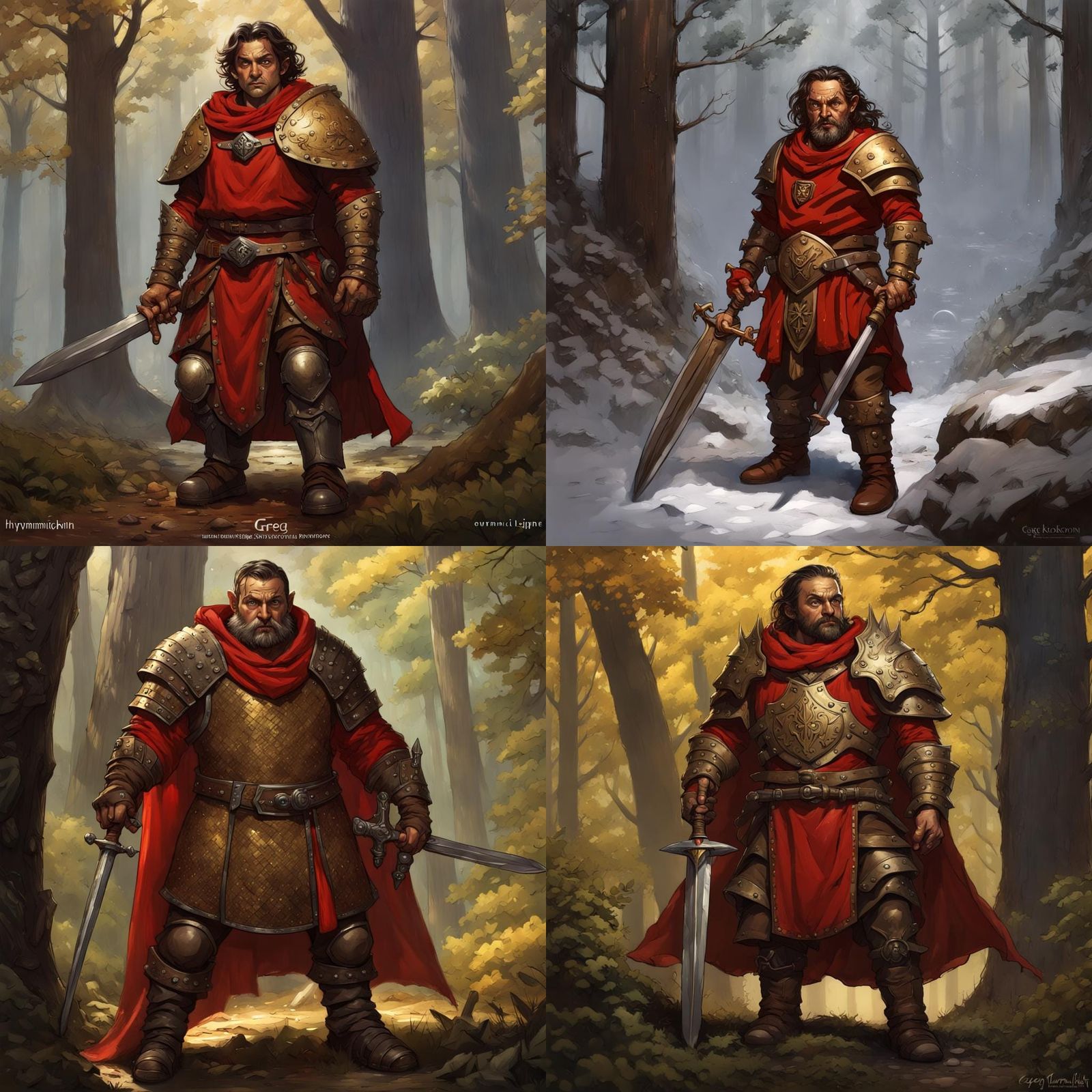 Dark Fantasy Paladin in Forest, 8K Resolution