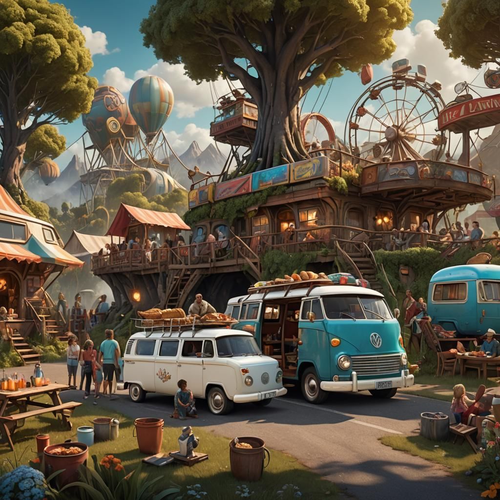 Family Road Trip: Detailed Matte Painting