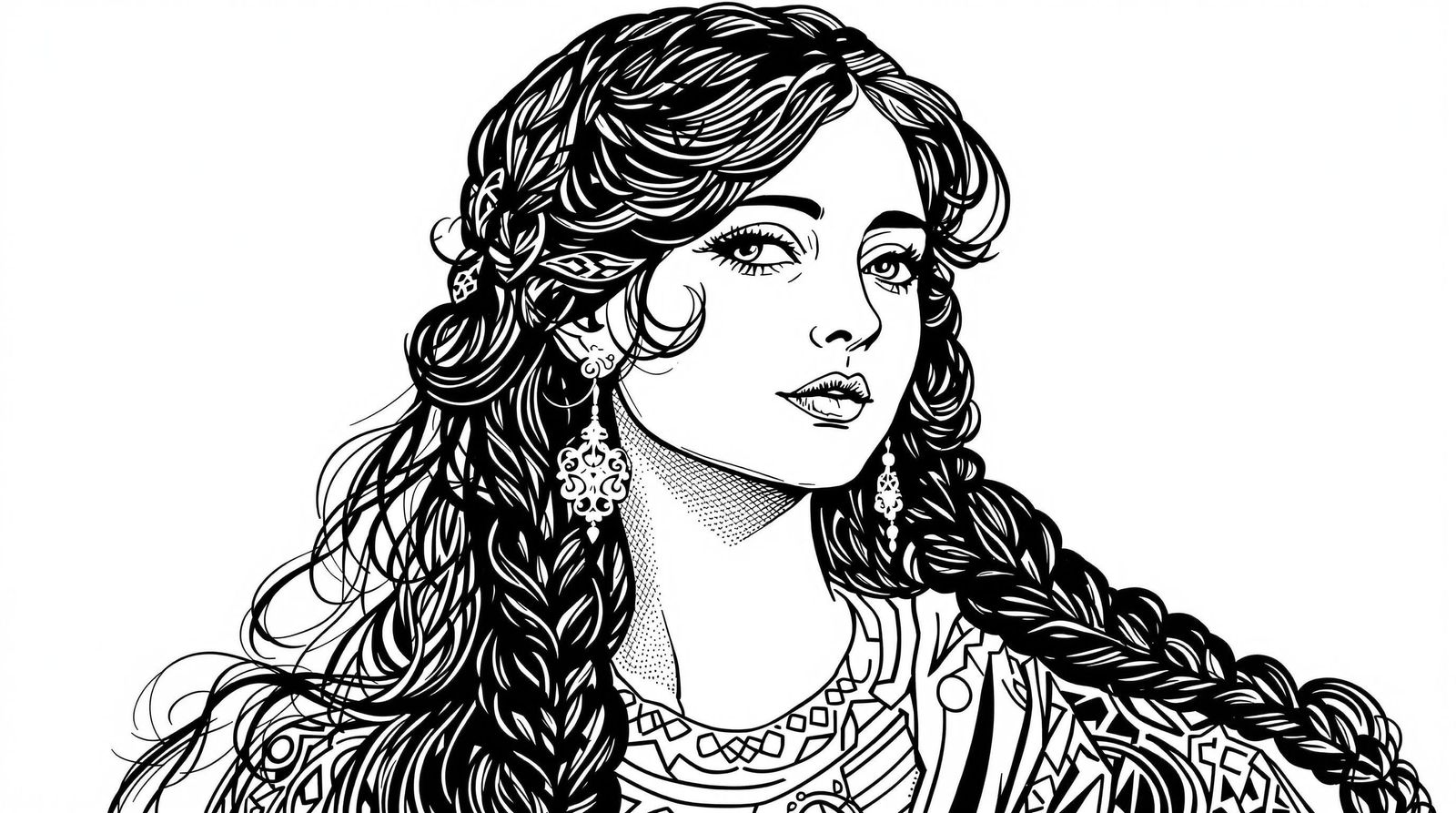 Elegant Irish Woman in Art Nouveau Style