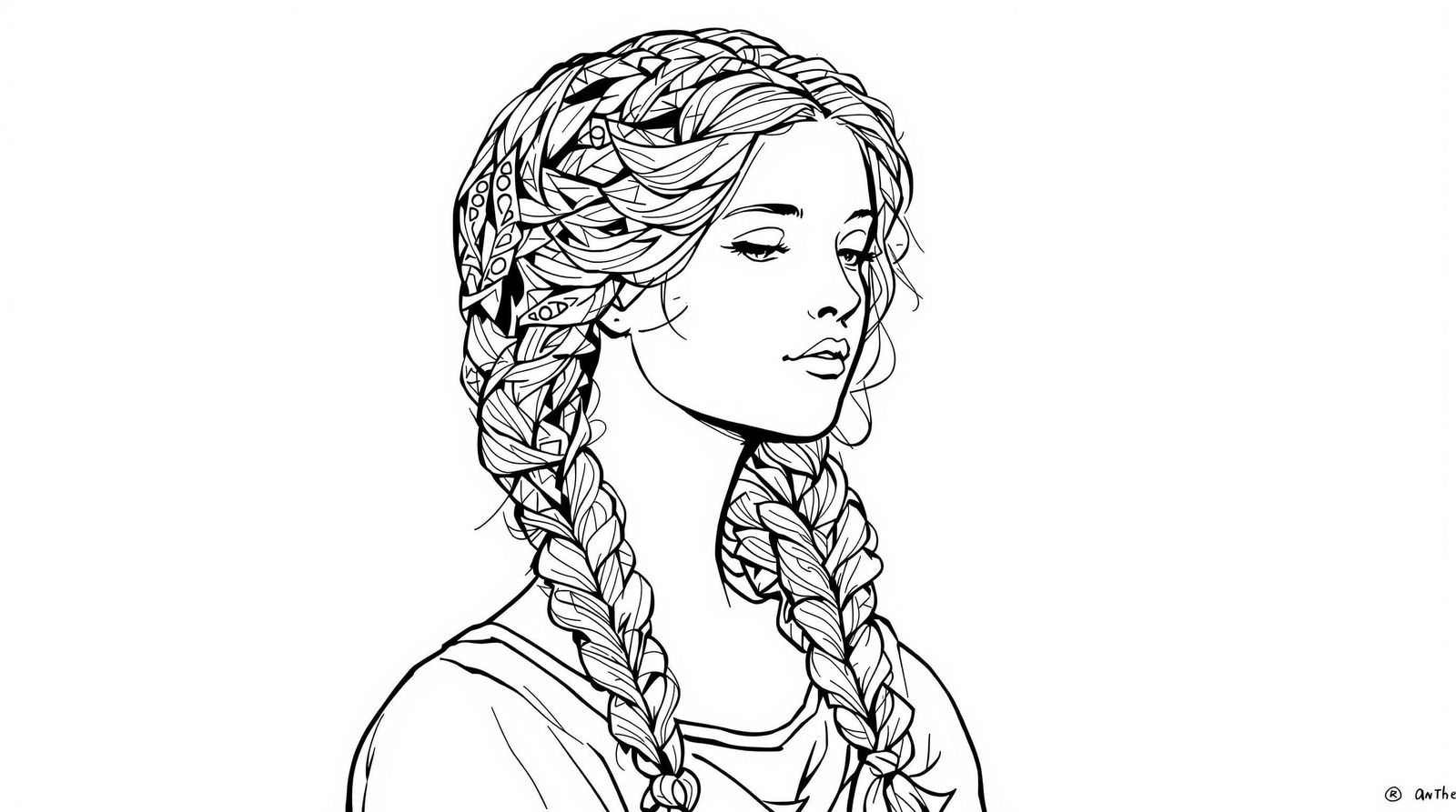 Elegant Irish Woman in Whimsical Illustration Style