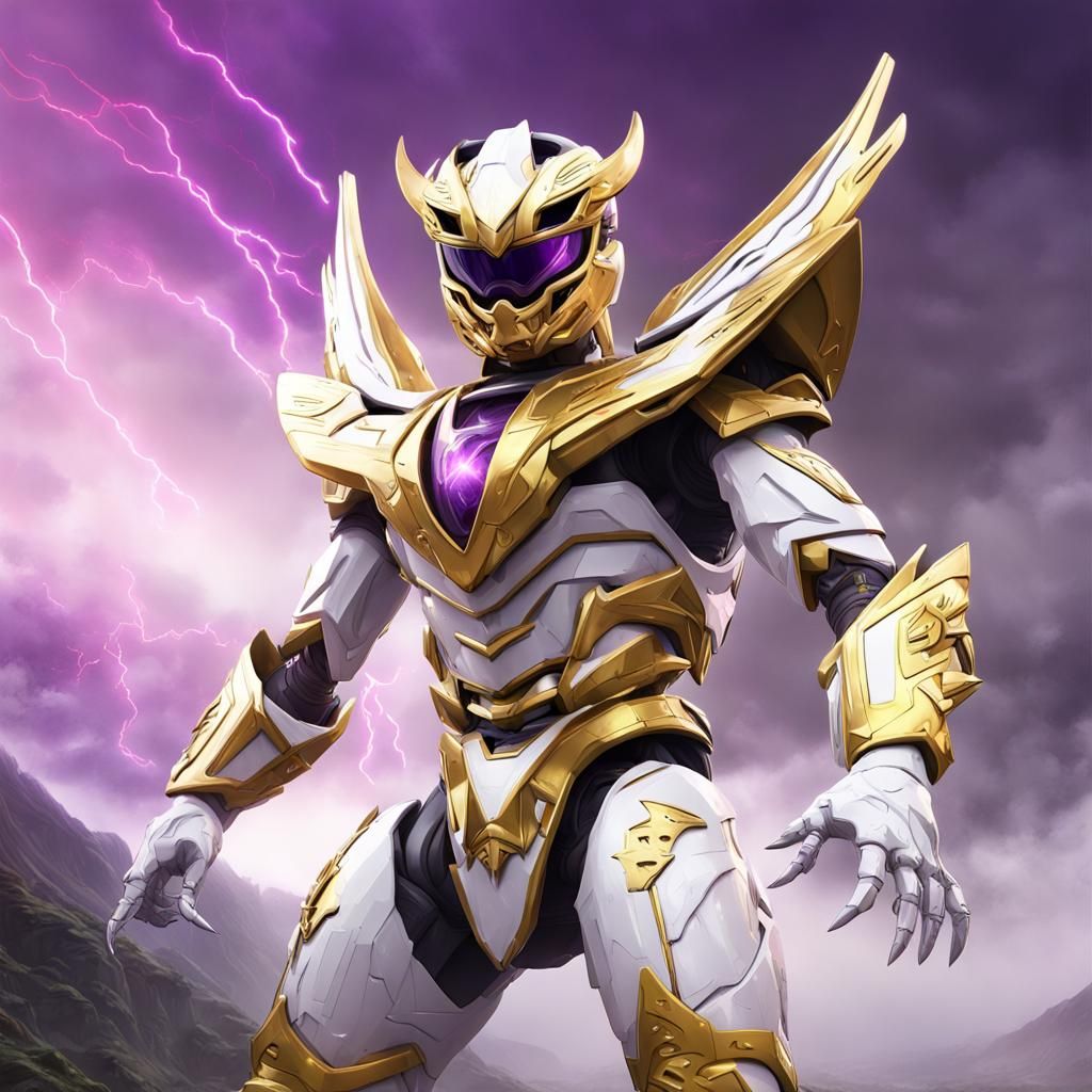 Dragonzord Power Ranger in Dark Fantasy Style