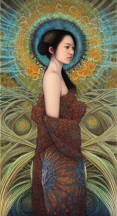 Fairytale Dreamscape with Intricate Carvings in Rich Colors