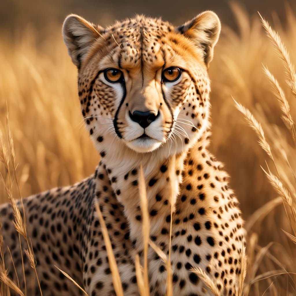 Cheetah Stalks Gazelle in Golden Light