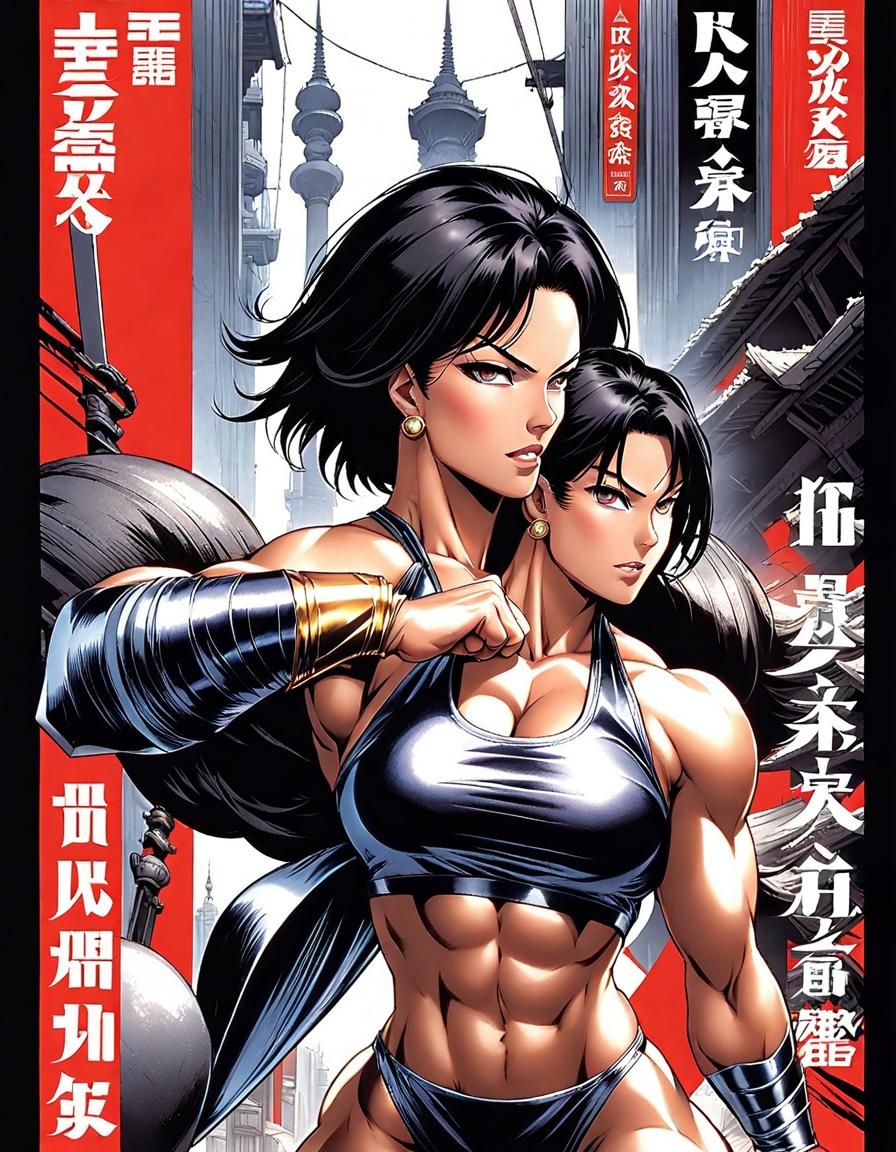 Powerful Bodybuilder Causes Chaos: Yoshitaka Amano Style