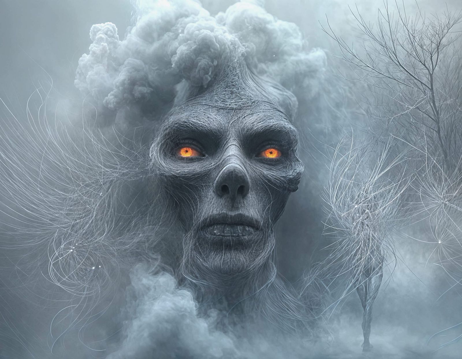 Sentient Dust Particles Form Twisting Humanoid Shape in Dark...