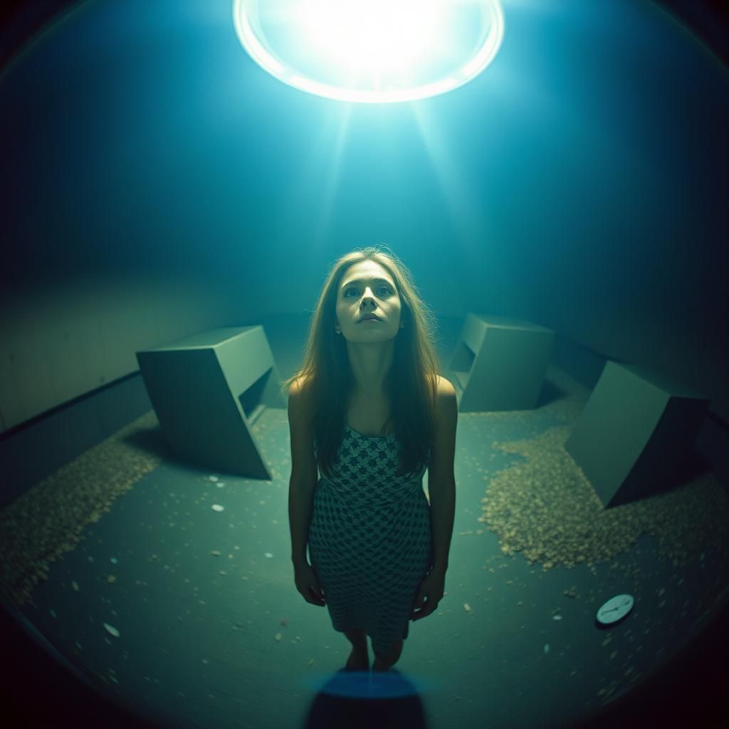 Hypnotic Woman in Surreal Fisheye Perspective