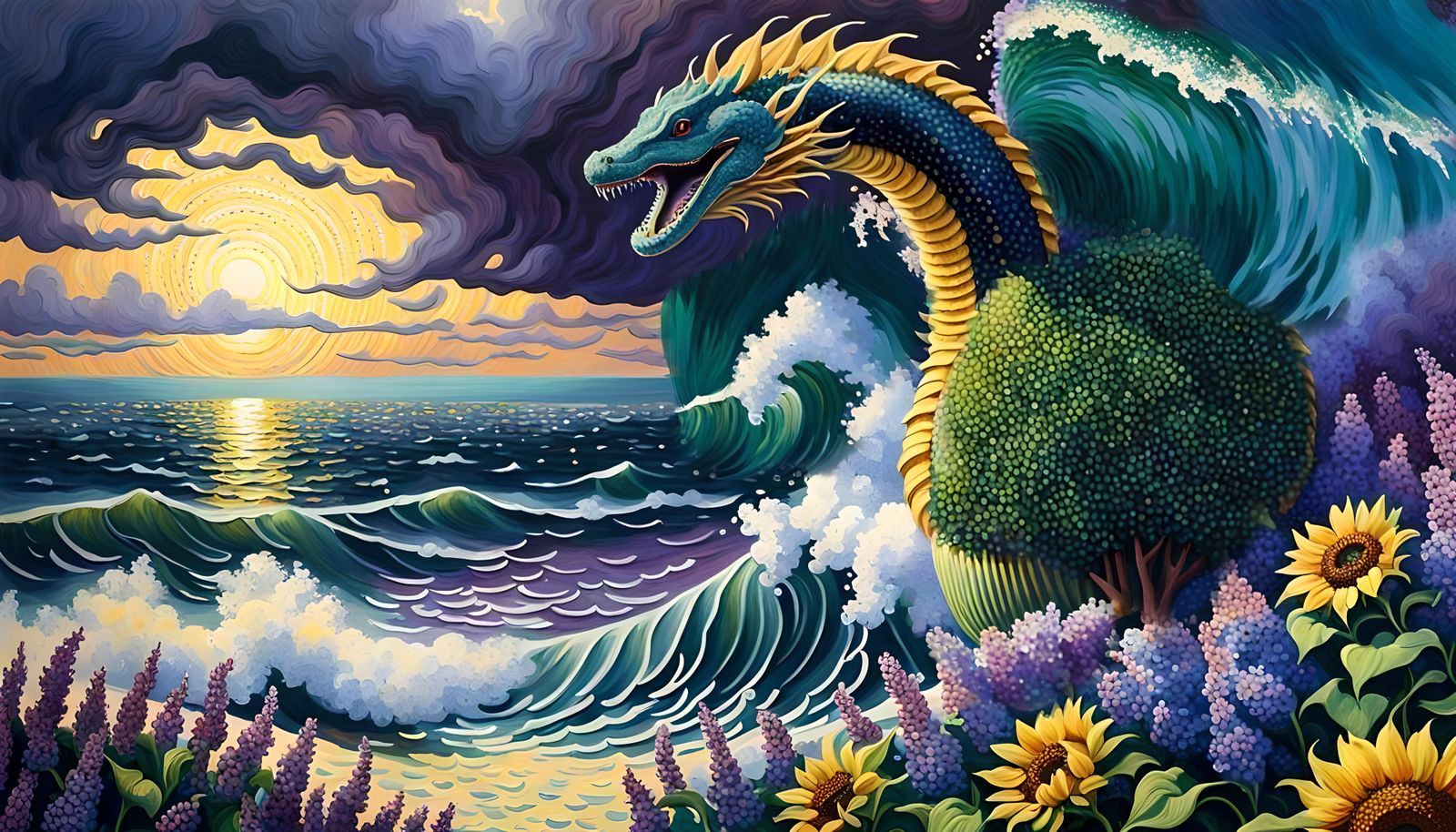 Pointillist Lilacs Bloom in Spring