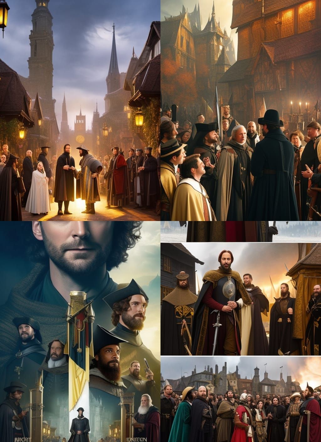 Medieval Mayor Speech in Hyperrealistic Fantasy Art