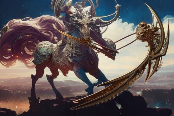 Celestial Centaur Warrior in Ornate Gold Armor