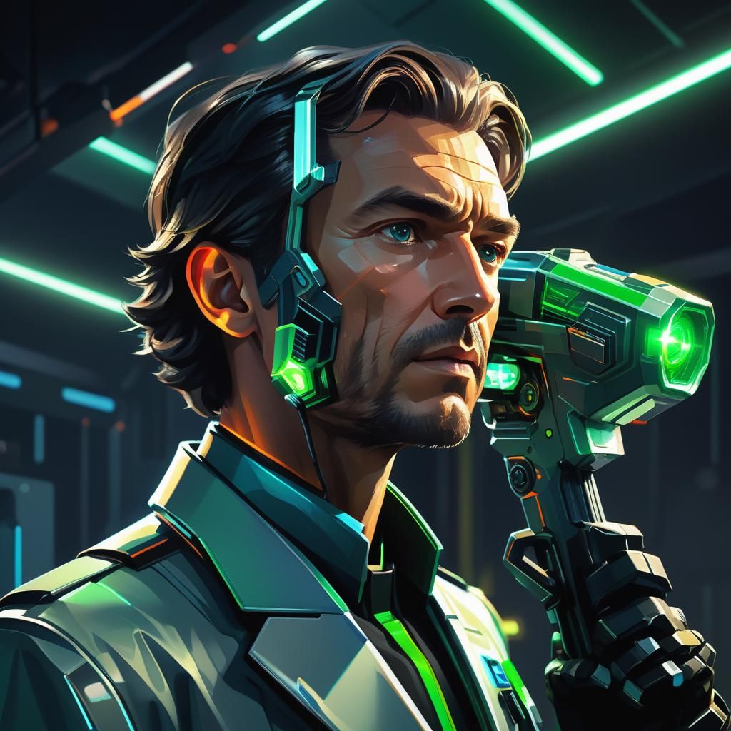 Sci-Fi Scientist Portrait with Shrink Ray Gun