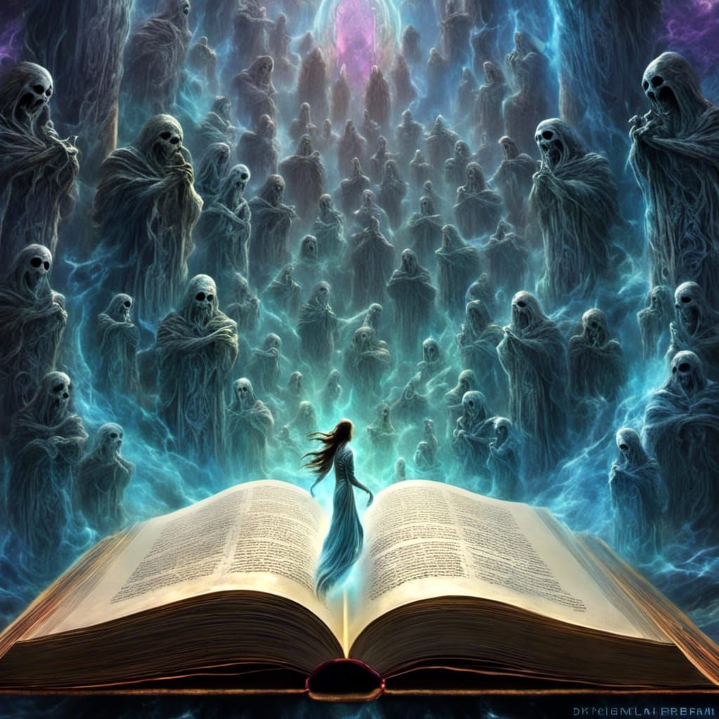 Ethereal Ghosts Escape From Sculpted Book